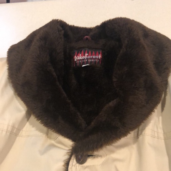 VINTAGE LAKE FOREST MENS FAUX FUR LINED COAT LIGHT BROWN SIZE 40 - Picture 4 of 16